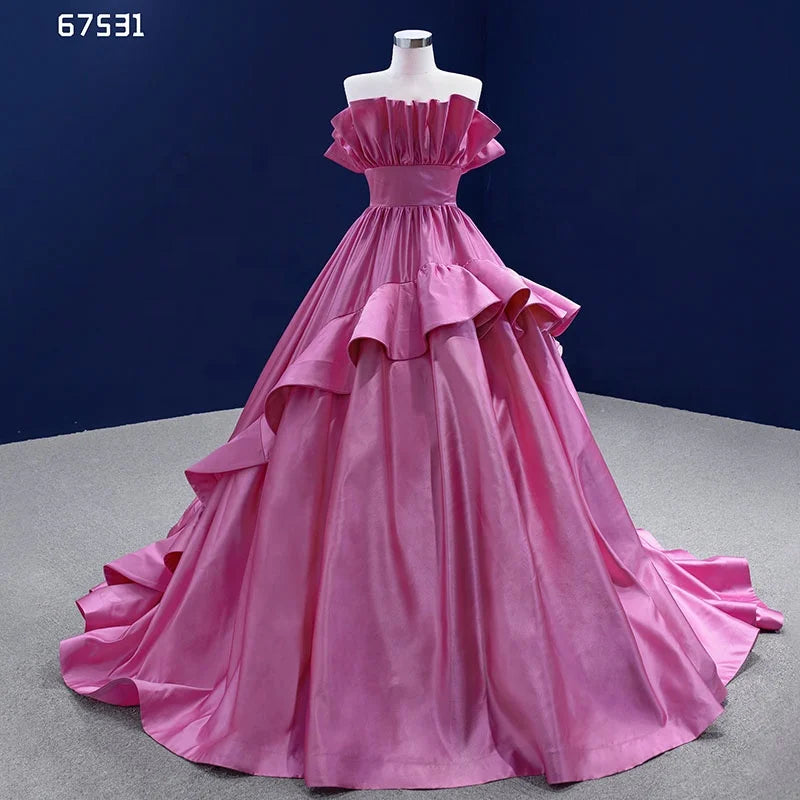 Rsm67531 Latest Design Fan Satin Sleeveless Vintage Ladies Party Evening Dress