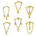 Lotus Wholesale Surgical Steel Tassel Chain Helix Cartilage Hidden Chain Earrings Body Jewelry  Ear Piercing