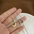 Boho Fashion Fancy Stainless Steel 18k Gold Plated U Horse Shoe Shape Pendant Necklace Jewelry Women