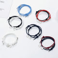 Mutual Attraction Magnet Smiling Face Adjustable Bracelet 2 Set for Couple Friend Inspirational Friendship Gift Bracelet