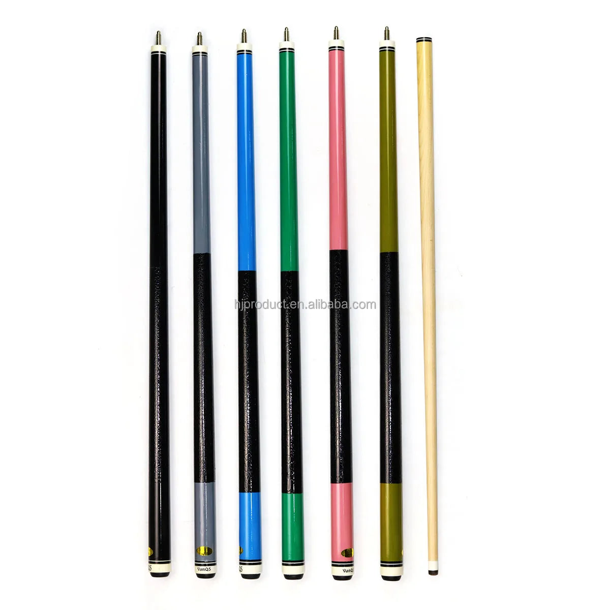 Promotion Price VanQs Brand 57 Inches 1/2-pc Maple Wood Shaft Billiard Pool Cue Stick with Painting Grip