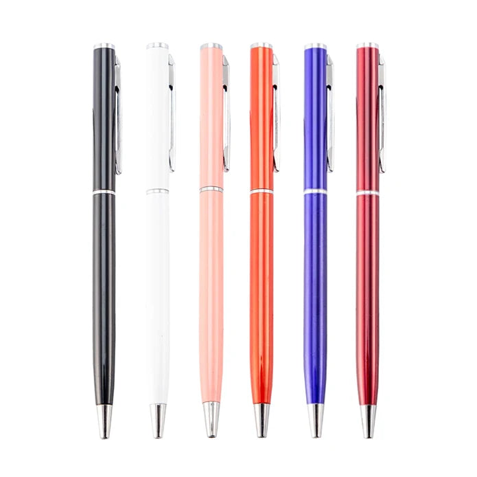 JH Cheap Slim Aluminum Pen Promotional Metal Ball Pen Advertising Ballpoint Pen