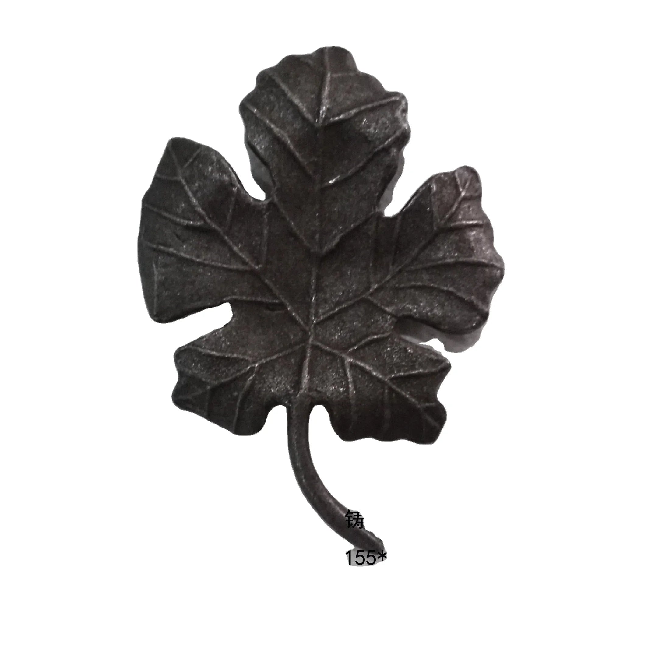 155x115mm Garden Decoration Wrought Ironwrought Iron Components Hot Forged Stamped  Metal Grape Leaf   for Gate Fence