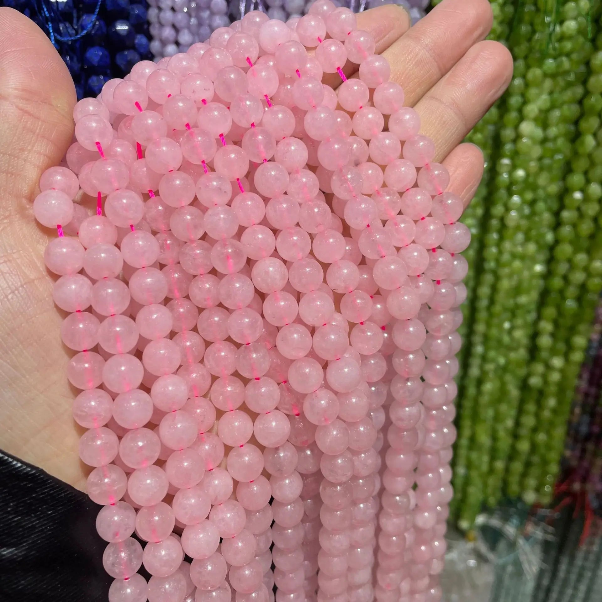 Hot Sale 7A Grade Rose Quartz Natural Round Beads Popular Gemstone for Jewelry Making DIY
