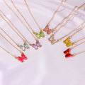 2023 New Arrival Glass Crystal Necklace Trendy Jewelry Necklace Ins Fashion Butterfly Necklace for Women Girls
