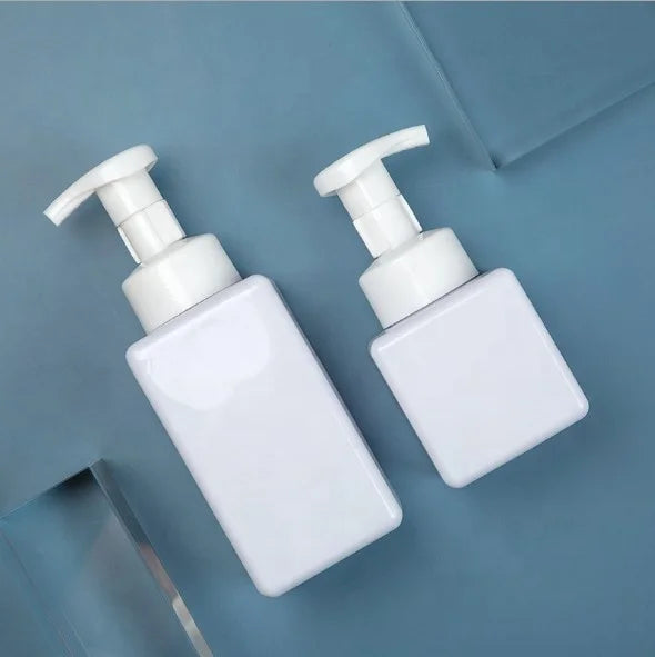 Square Shape Pump Cosmetic Package 250ml 450ml 650ml PETG Small Foaming Bottle Plastic Bottle for Skin Care