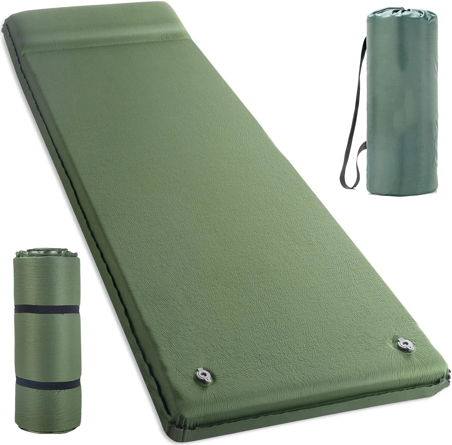 Custom Logo 20s Fast Self-Inflating Ultra-Thick 3.1\" Memory Foam Mattress Nylon Pillow 4Season Insulated Sleeping Pad Hiking