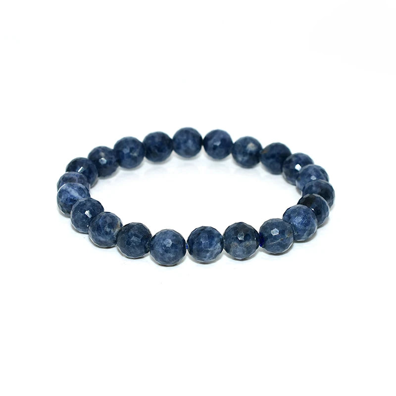 Factory Wholesale 6/8mm Natural Faceted Blue Ruby Bracelet for Women Men