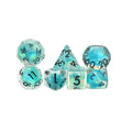 RPG Board Game Dnd Polyhedral Custom Resin 16mm 6-side Teal Flake Inside with Black Ink Dice Set