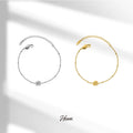 HOVANCI Fashion Bracelets Bangles Jewelry Rose Flower Bead Chain Bracelet Gold Plated Stainless Steel Jewelry