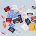Custom Your Logo High Density Damask Woven Label Neck Woven Labels for Men's Wear and Hats