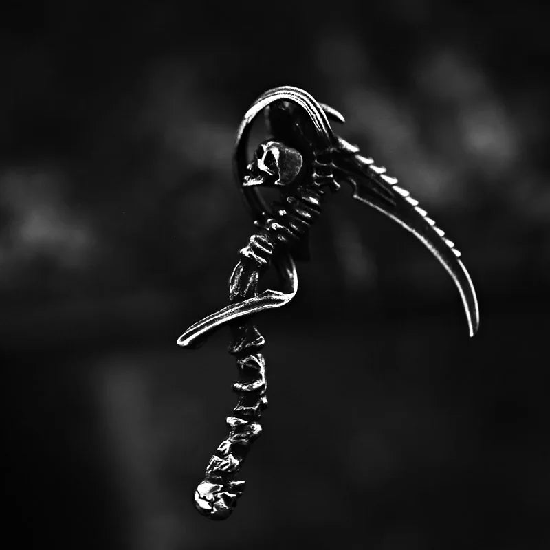 SS8-311P Updated Design 316L Stainless Steel Skull Devil Skull Knife Pendant the Grim Reaper Men'S Pendant Cool Biker Jewelry