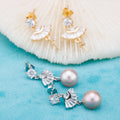 E010894 S925 Pearl Earring 925 Sterling Silver DIY 7-8mm Natural Freshwater Pearl Stud Earring for Women