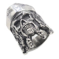 OAHLAN Fashion Jewelry Rings Customized Signet Engraved Pirate Skull Stainless Steel Ring for Men Wedding Band Party Gift