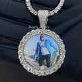 Buss Down Customized 40mm Iced Out Pendant Moissanite HipHop Jewelry Flawless Clarity Bling Custom Photo Pendants Necklace