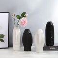 Livefun Nordic Art Deco White Ceramic Vase Wholesale Modern Simplicity Matt Glaze Tabletop Vase for Hotel or Office Decor