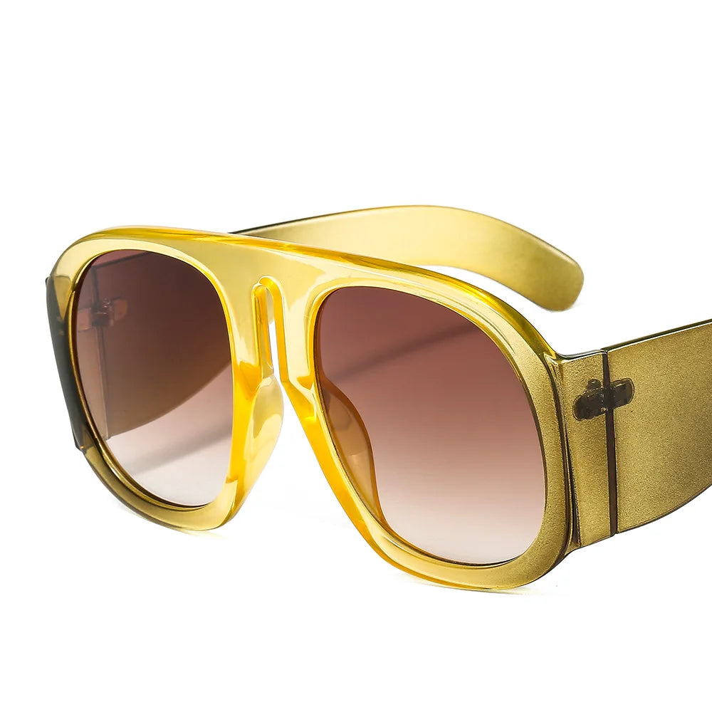 1770  Unique Oval Square Sunglasses Brand Designer Gradient Lenses Sun Glasses for Woman Classic Retro Vintage Oversized Shades