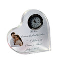 Wholesale Modern Personality Engraving Heart Shape Wedding Favors Crystal Table Clock