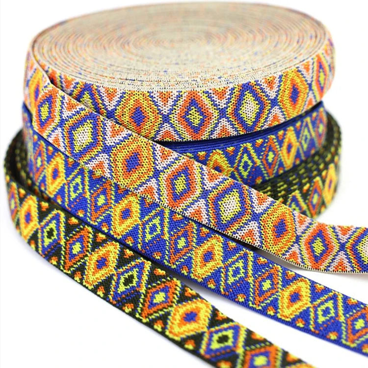 Stock 25 mm Colorful Elastic Band for Garment Polyester Rubber Elastic Band