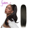 Julianna 28 Inches Yaki Straight Water Wave Bodywave Drawstring Wrap Hair Extensions Afro Kinky Long Ponytail Synthetic Hair