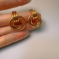 Non Tarnish Stainless Steel Jewelry Waterproof Simple Circle Gold Drop Earrings