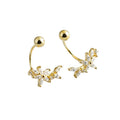 Wholesale Fine Jewelry Flower Style Zircon Pendant Earrings Jewelry 925 Sterling Silver Huggies Earrings