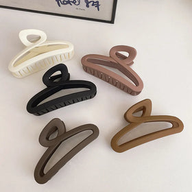 Korean Simple Frosted Hair Claw Women Versatile White Hair Shark Clips Large Back of Headband Hair Gripper Accessories for Girls