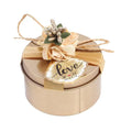 Wedding Candy Tin Box with Lid Gold Round Shape Food Packaging for Snack Cookie Sugar Chocolate Gift with Flowers Decoration