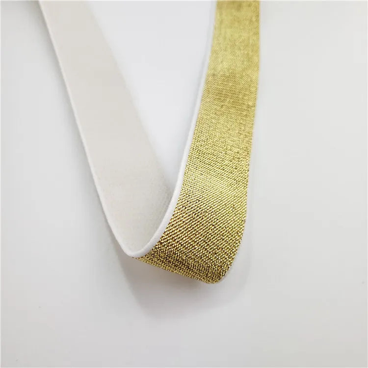 Stock Lurex Elastic Band 2.5 cm High Tenacity Sewing Webbing Band