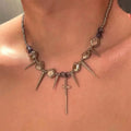 Fine Necklaces SaudiJewelry Punk Rivet Collarbone Chain Industry Bead Spicy Girl Sweet Cool Exaggerated Gothic Retro Necklace