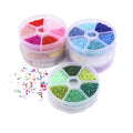 3900 Pcs 6 Colors 2mm Glass Seed Beads Bracelet Jewelry Making Kit Opaque Silver Lined Colors DIY Bead Kit
