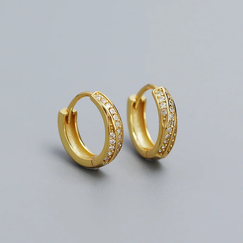 925 Sterling Silver Mobius Huggies Ear Clasp for Women Fashion Charm Statement Gold Piercing Hoop Earring Jewelry Gift