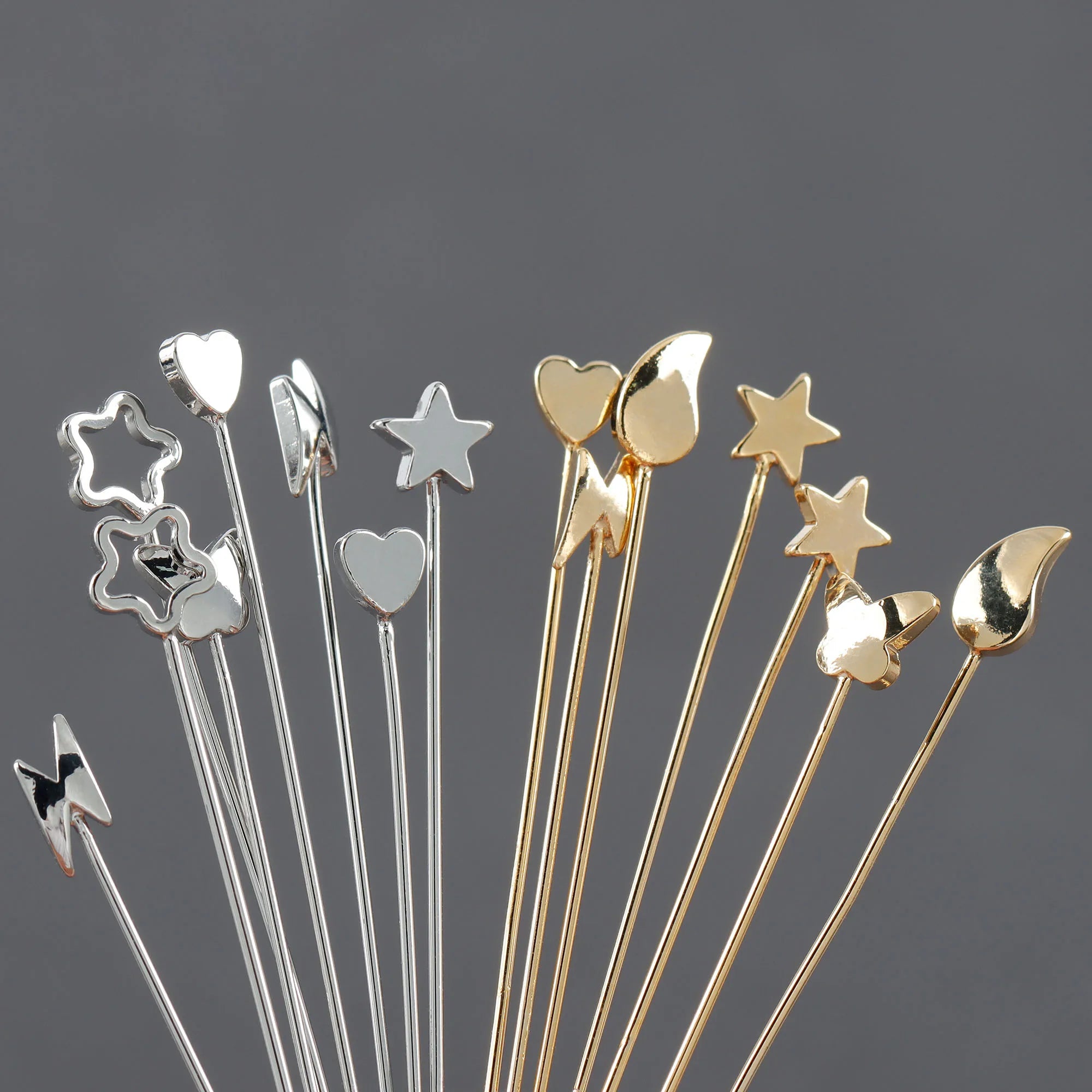 M1114 10pcs/lot Multi Shape Copper Metal Gold Silver Color Needle for Earring Making Accessories in Bag