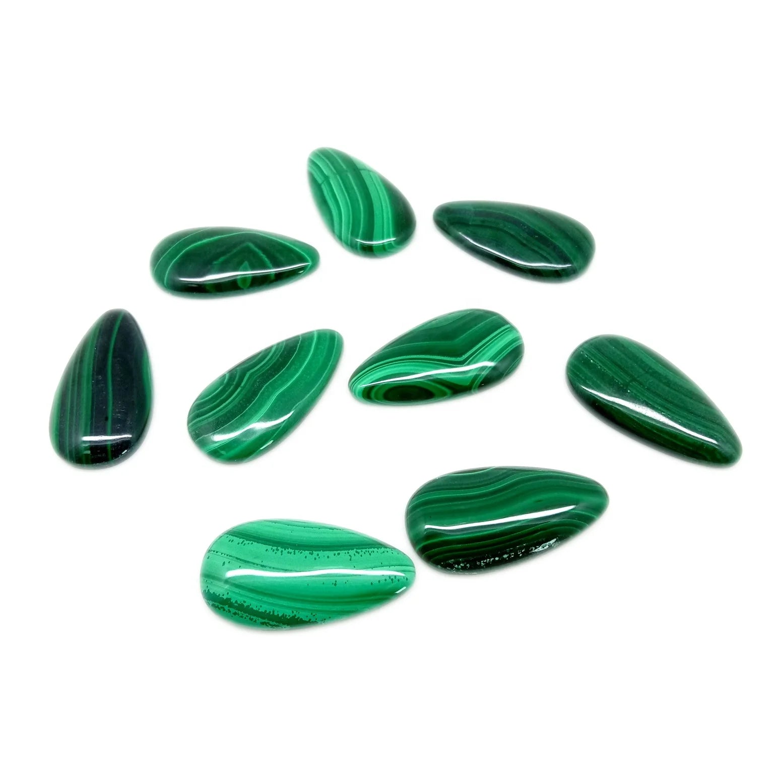Natural malachite Cabochon Flat back malachite gemstone Hand made hand jewelry