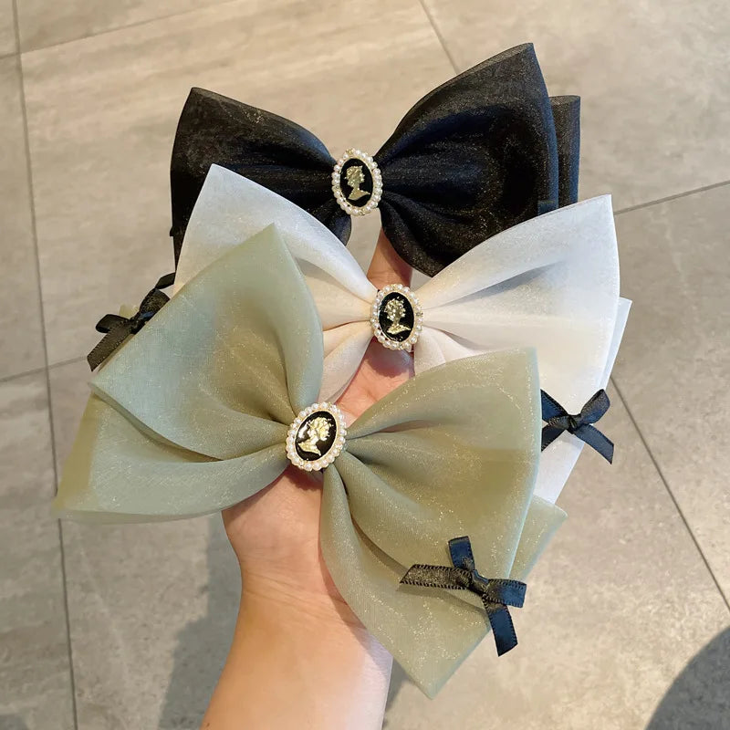 Fashion Ribbon Hairgrips Big Large Bow Hairpin for Women Girls  Trendy Ladies Hair Clip New Cute Barrette Hair Accessories
