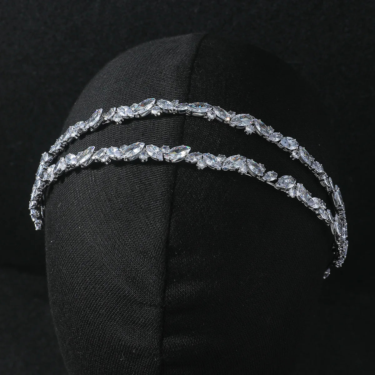 SLBRIDAL Luxury Sparkling Full Cubic Zircon Bridal Tiara Headband Wedding Crown Pageant CZ Hair Accessories Women HairJewelry