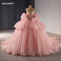 Jancember RSM241101 Hot Sale Ball Gown Sequined Fashion Lace Illusal Quinceanera Wedding Evening Dress