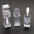 6.5ml Square Clear Empty Lip Gloss Wand Tube Container with Big Brush Head Cosmetic Packaging Custom Transparent Lipgloss Tubes