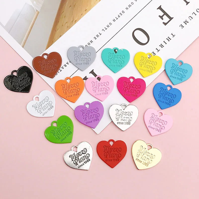 New Candy Color DIY Jewelry Accessories Alloy Paint for Love Bracelet Earrings & Necklace Pendant Engraving Metal Material
