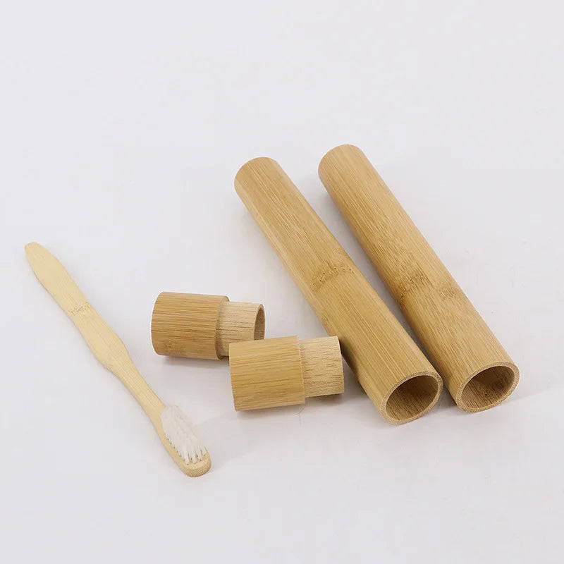 Natural Biodegradable Bamboo Tube Eco Friendly Travel Cover Bamboo Toothbrush Case BambooToothbrush Holder