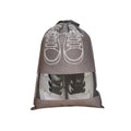 Portable Foldable Fabric Shoe Pouch with Rope Large Non Woven Travel Storage Organizer with Printed Design