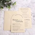 Custom Letterpress Arch Wedding Invitation Cotton Paper Invitation With Details and RSVP Card for Wedding Event