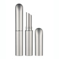 HUIHO Factory OEM Silver Aluminum Metallic Cosmetic Packaging Lipstick Container Custom Private Label Empty Slim Lipstick Tubes