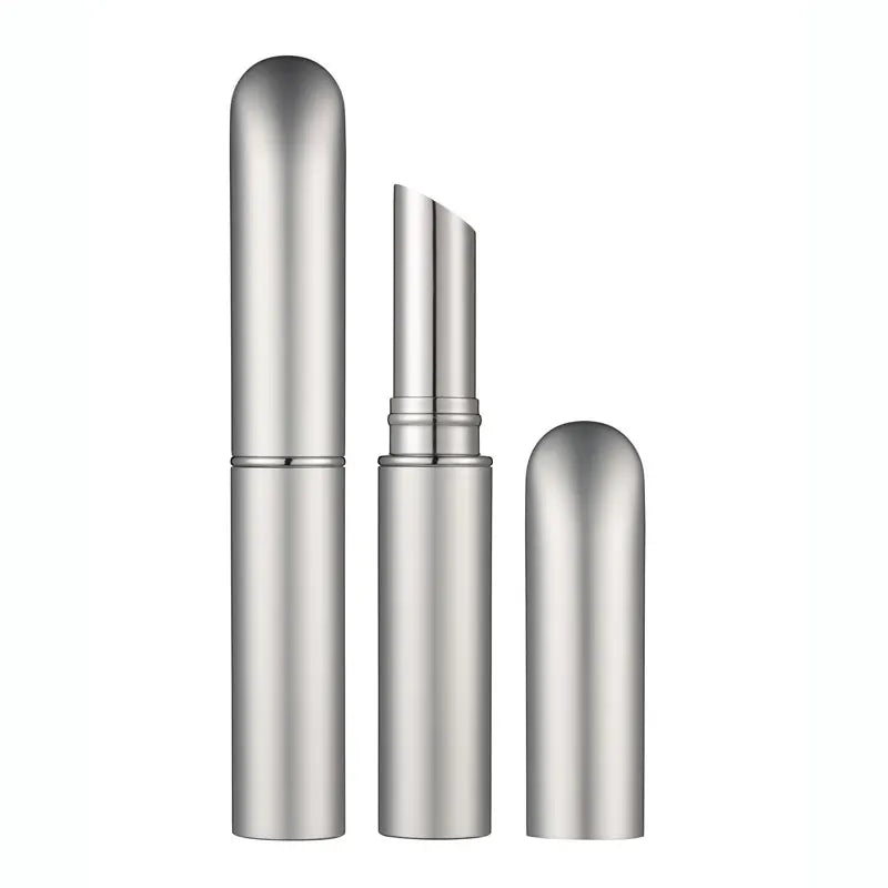 HUIHO Factory OEM Silver Aluminum Metallic Cosmetic Packaging Lipstick Container Custom Private Label Empty Slim Lipstick Tubes