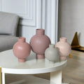 LIVEFUN New Ins Ceramic Matte Round Vases for Modern Farmhouse Dining Table Entrance Decoration Pieces