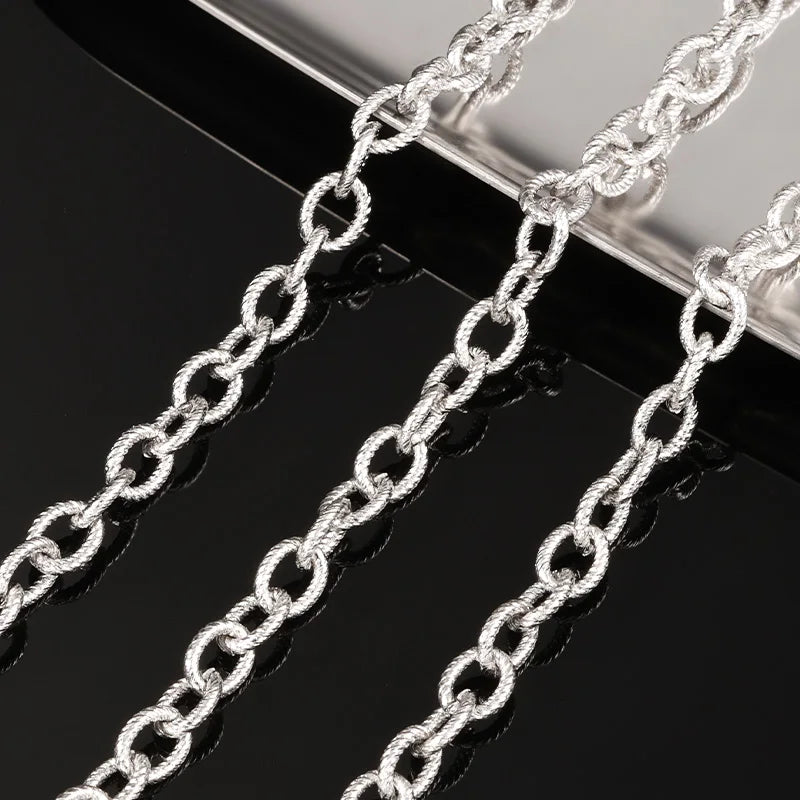304L Stainless Steel Flat Cable Link Chains Spool Jewelry Cross Chain Bulk for Necklace Bracelet DIY Making