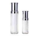 Stock Customizable Eco-friendly Acrylic Vacuum Cosmetic Bottles Screen Printing for Skin Care Packaging Face Masks Serums