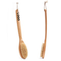 Custom Logo Body Brush with Soft and Stiff Bristles Bath Sided Long Handle Back Scrubber Body Exfoliator for Shower Brush