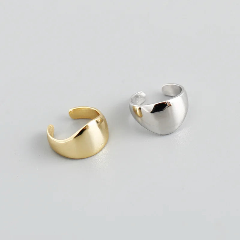 New Cute Design Fashion Silver Jewelry S925 Sterling Silver Shiny Cuff Earrings for Women