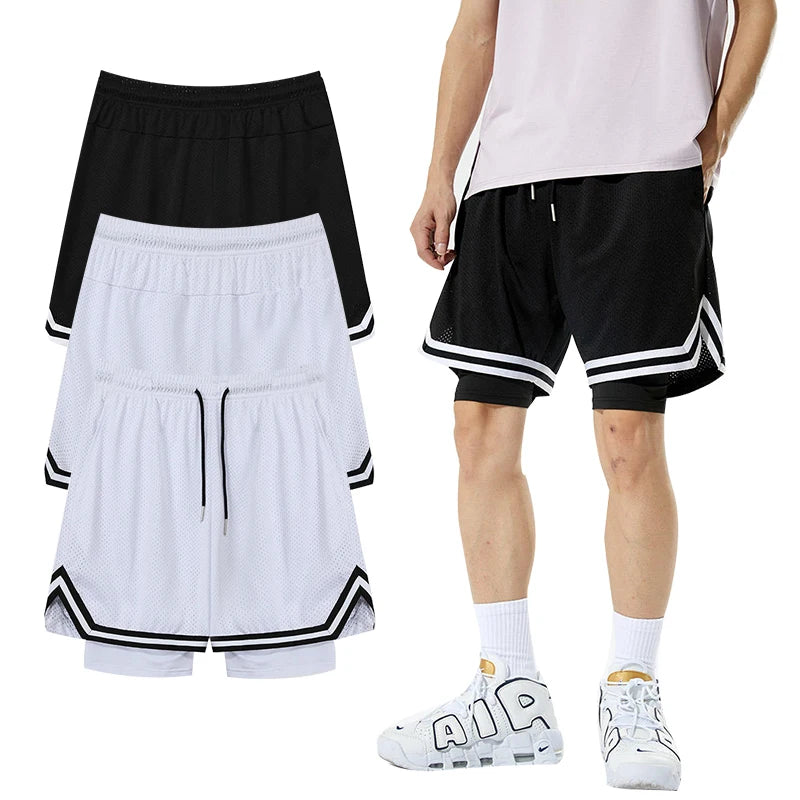 2024 Men's Casual Basketball Shorts Quick Dry Breathable Woven Street Fitness Pants New Leisure Sports Trend